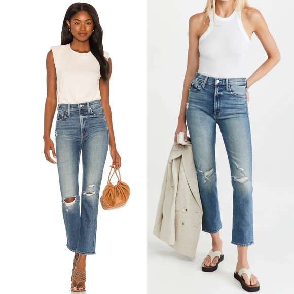 Mother Superior High Waisted Rider Ankle Straight Leg Jeans Far Beyond The Sky - Picture 11 of 11